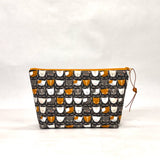 Kitty Kats Black Small Zipper Pouch Gadget Case Cosmetics Project Bag
