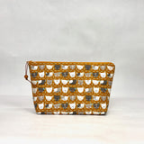 Kitty Kats Tan Small Zipper Pouch Gadget Case Cosmetics Project Bag