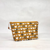 Kitty Kats Tan Small Zipper Pouch Gadget Case Cosmetics Project Bag