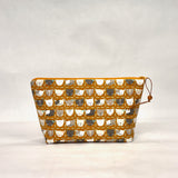 Kitty Kats Tan Small Zipper Pouch Gadget Case Cosmetics Project Bag