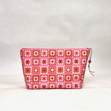 Granny Square Pink Small Zipper Pouch Gadget Case Cosmetics Project Bag