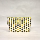 Protea Polka Chartreuse Small Zipper Pouch Gadget Case Cosmetics Project Bag
