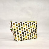 Protea Polka Chartreuse Small Zipper Pouch Gadget Case Cosmetics Project Bag