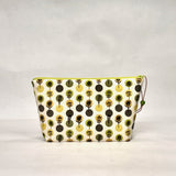 Protea Polka Chartreuse Small Zipper Pouch Gadget Case Cosmetics Project Bag