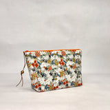 Meadow Metallic Natural Small Zipper Pouch Gadget Case Cosmetics Project Bag