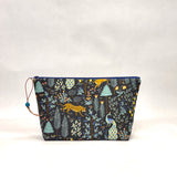 Menagerie Metallic Black Small Zipper Pouch Gadget Case Cosmetics Project Bag