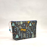 Menagerie Metallic Black Small Zipper Pouch Gadget Case Cosmetics Project Bag