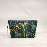 Peacock Green Small Zipper Pouch Gadget Case Cosmetics Project Bag