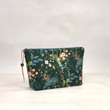 Peacock Green Small Zipper Pouch Gadget Case Cosmetics Project Bag