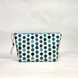 Protea Polka Turquoise Small Zipper Pouch Gadget Case Cosmetics Project Bag