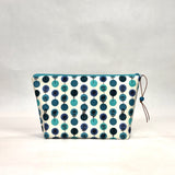Protea Polka Turquoise Small Zipper Pouch Gadget Case Cosmetics Project Bag