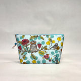 Encouraging Bird Blue Small Zipper Pouch Gadget Case Cosmetics Project Bag