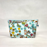 Encouraging Bird Blue Small Zipper Pouch Gadget Case Cosmetics Project Bag