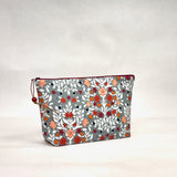Folk Floral Damask Small Zipper Pouch Gadget Case Cosmetics Project Bag