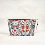 Folk Floral Damask Small Zipper Pouch Gadget Case Cosmetics Project Bag