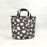 Sheep and Wool Oval Bottom Knitting Craft Tote Bag