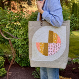 Quilted Modern Fans Patchwork Tall XL BIG Tote Bag / Beach Bag
