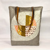 Quilted Modern Fans Patchwork Tall XL BIG Tote Bag / Beach Bag