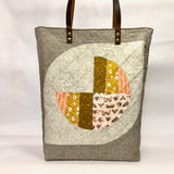 Quilted Modern Fans Patchwork Tall XL BIG Tote Bag / Beach Bag