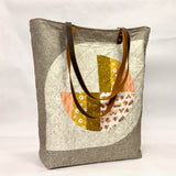 Quilted Modern Fans Patchwork Tall XL BIG Tote Bag / Beach Bag