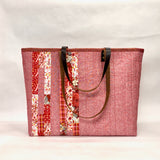 Quilted Strips Red XL BIG Tote Bag / Beach Bag