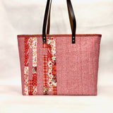 Quilted Strips Red XL BIG Tote Bag / Beach Bag