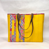 Quilted Strips Yellow XL BIG Tote Bag / Beach Bag