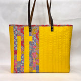 Quilted Strips Yellow XL BIG Tote Bag / Beach Bag