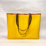 Quilted Strips Yellow XL BIG Tote Bag / Beach Bag