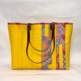 Quilted Right Strips Yellow XL BIG Tote Bag / Beach Bag