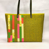 Quilted Strips Jungle XL BIG Tote Bag / Beach Bag