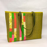 Quilted Strips Jungle XL BIG Tote Bag / Beach Bag