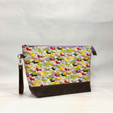 Full of Cats XL Zipper Knitting Project Craft Bag with Detachable Leather Wrist Strap