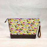 Full of Cats XL Zipper Knitting Project Craft Bag with Detachable Leather Wrist Strap