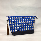 Simply Cats Royal XL Zipper Knitting Project Craft Bag with Detachable Leather Wrist Strap