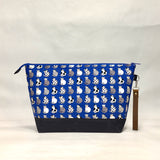 Simply Cats Royal XL Zipper Knitting Project Craft Bag with Detachable Leather Wrist Strap