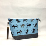 Cocoland Big Cats XL Zipper Knitting Project Craft Bag with Detachable Leather Wrist Strap