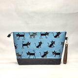 Cocoland Big Cats XL Zipper Knitting Project Craft Bag with Detachable Leather Wrist Strap