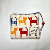 Simply Cats Red Yellow Royal Padded Zipper Pouch / Coin Purse / Gadget / Cosmetic Bag