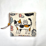 Scandinavian Cats Padded Zipper Pouch / Coin Purse / Gadget / Cosmetic Bag
