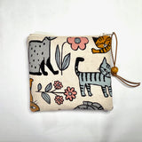 Scandinavian Cats Padded Zipper Pouch / Coin Purse / Gadget / Cosmetic Bag