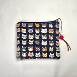 Cool Cats Navy Padded Zipper Pouch / Coin Purse / Gadget / Cosmetic Bag