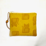 Maker Cats Mustard Padded Zipper Pouch / Coin Purse / Gadget / Cosmetic Bag