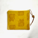 Maker Cats Mustard Padded Zipper Pouch / Coin Purse / Gadget / Cosmetic Bag