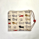 Long Cats Padded Zipper Pouch / Coin Purse / Gadget / Cosmetic Bag
