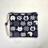 Cat Faces Padded Zipper Pouch / Coin Purse / Gadget / Cosmetic Bag