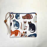 Cat's Meow Padded Zipper Pouch / Coin Purse / Gadget / Cosmetic Bag