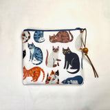 Cat's Meow Padded Zipper Pouch / Coin Purse / Gadget / Cosmetic Bag