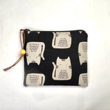 Maker Cats Black Padded Zipper Pouch / Coin Purse / Gadget / Cosmetic Bag