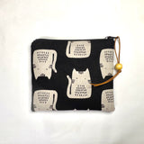 Maker Cats Black Padded Zipper Pouch / Coin Purse / Gadget / Cosmetic Bag